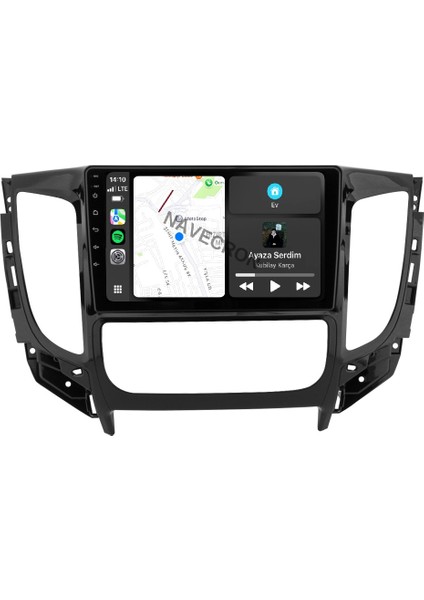 Mıtsubıshı L200 2015-18 9'' Uyumlu Android Multimedia Gerçek 4/64 Kablosuz Carplay Geri Görüş Kameralı