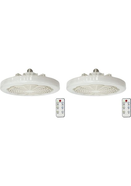 2x E27 Tavan Vantilatörü Işık ve Uzaktan Kumanda ile Akıllı Fan Işık Aydınlatma Fanı LED Tavan Vantilatörü Lamba A (Yurt Dışından)