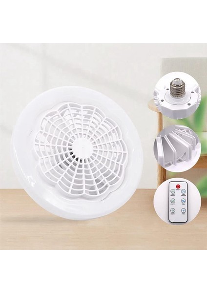 2x E27 Tavan Vantilatörü Işık ve Uzaktan Kumanda ile Akıllı Fan Işık Aydınlatma Fanı LED Tavan Vantilatörü Lamba A (Yurt Dışından) fırsatları