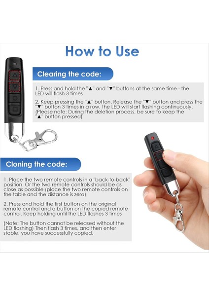 3 Adet 433MHZ Uzaktan Kumanda Garaj Kapısı Uzaktan Kumanda El Verici Teksir Evrensel Kod Kopyalama Için (Yurt Dışından) fırsatları