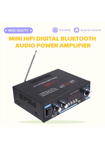 AK35 800W Dijital Amplifikatörler Bas Audio Güç Bluetooth Amp Hifi Fm Subwoofer Hoparlörler Araba Teknesi Keravan Abd Fişi (Yurt Dışından) fırsatları