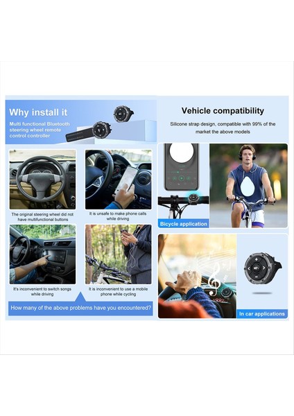 Araç Direksiyon Simidi Kontrolü 5 Anahtar Bluetooth Uzaktan Düğme Su Geçirmez Motosiklet Gideri Medya Denetleyicisi (Yurt Dışından) modelleri