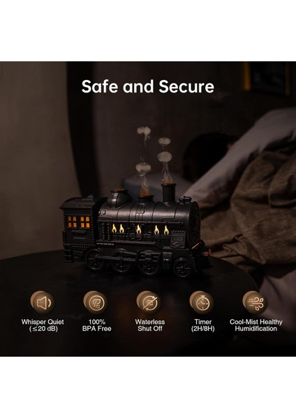 Uçucu Yağ Difüzör, Tren Difüzör Soğuk Mist Nemlendirici 2 Işık 2 Mist Modu Otomatik Ofis Yatak Odası Için Otomatik Kapatma (Yurt Dışından) indirimleri