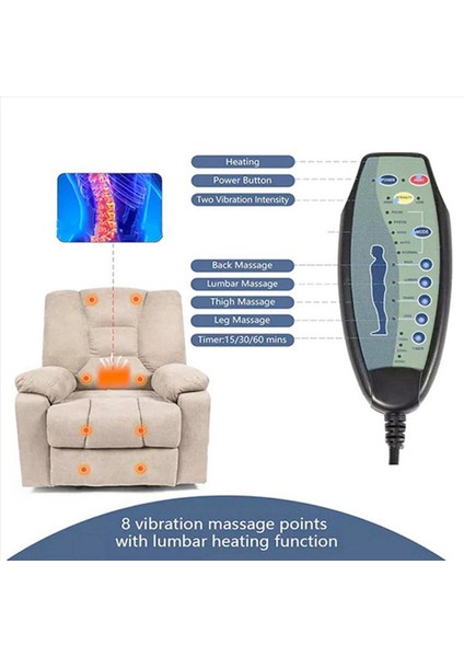 2x Masaj Hareketi Motor Isıtma Masaj Koltuğu Aksesuarları Ofis Koltukları Kanepeler ve Mobilyalar Için Uygun (Yurt Dışından) modelleri