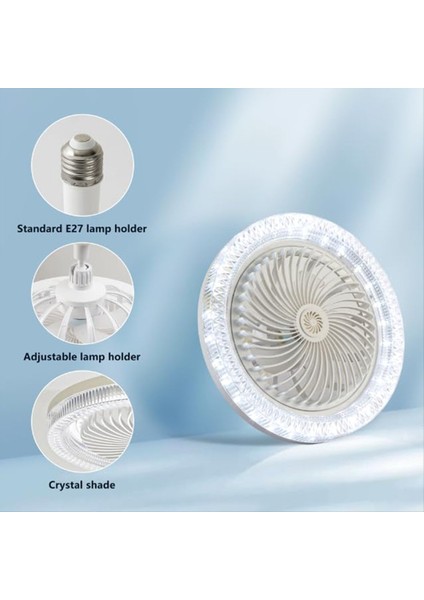 Soket Fan Işığı E27 3 Renk Kısılabilir LED Ampul Fan Vidalı Tavan Vantilatörü Yatak Odası Için Kristal Tavan Vantilatörleri (Yurt Dışından) fırsatları