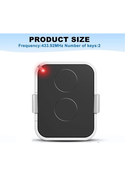 2 Adet Kapı Uzaktan Kumandası 2 Kanal 433 92MHZ Haddeleme Kodu - ON1E ON2E ON4E Için Yedek - Kapı ve Garaj Motorları Için (Yurt Dışından) fırsatları
