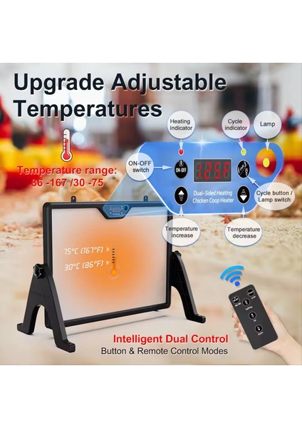 Civcivler Için Kuluçka Plakası Yüksekliği ve Açısı Ayarlanabilir Civciv Isıtma Plakası 30 Civciv Için Uzaktan Kumandalı Civciv Kuluçka Makinesi(Abd) (Yurt Dışından) fırsatları