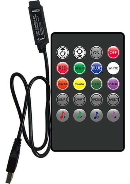 2x 5 V Müzik Rgb Denetleyici USB Kontrolü 20KEY Rgb Denetleyici Ir Kablosuz Müzik Sync Işık Dimmer LED Işık Şeritleri (Yurt Dışından) fiyatları