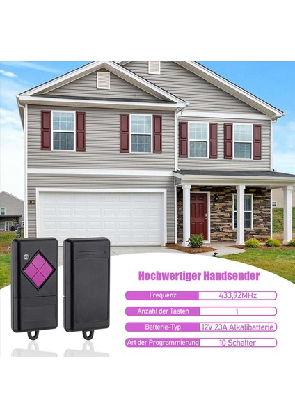 Dickert MAHS433-01 MAHS433-04 S10-433A1L00 S5-433A2L00 Için 2x Garaj Kapısı El Verici (Yurt Dışından) indirimleri