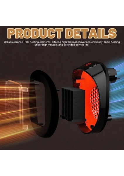 Uzaktan Kumandalı Priz Fanlı Isıtıcı 10 M²/25 M³&#39 E Kadar Odalar Için Termostatlı ve 12 Saat Zamanlayıcılı Seramik Isıtıcı Ab Fişi A (Yurt Dışından) modelleri