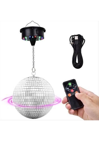 Dönen 6in Disko Topu Motorlu 6-12RPM Ayarlanabilir Dj Grupları Için Disko Işığı Düğün Parti Doğum Günü Noel (Yurt Dışından)