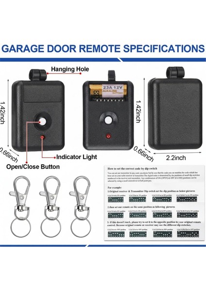 3 Paket 1 Kanal Anahtarlık Garaj Kapısı Uzaktan Kumandası Doğrusal DNT00026 Delta-3 310MHZ 12V Güç Minyatür Garaj Kapısı Açacağı (Yurt Dışından) modelleri