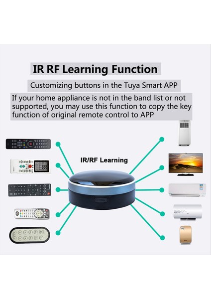 Tuya Rf Tv Ac Perdesi Silindir Deklanşör Çalışması ve Siri Alexa Google Home Için Tuya Rf Evrensel Uzaktan Kumanda Akıllı Ev Denetleyicisi (Yurt Dışından) modelleri