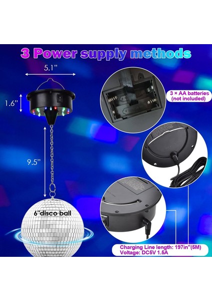 Dönen 6in Disko Topu Motorlu 6-12RPM Ayarlanabilir Dj Grupları Için Disko Işığı Düğün Parti Doğum Günü Noel (Yurt Dışından) fırsatları