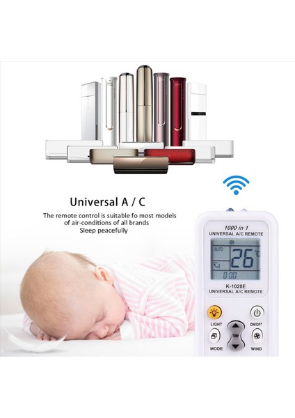 10X Evrensel 1000&#39 I 1 Arada LCD Düşük Güç Tüketimi K-1028E Klima A/c Uzaktan Kumanda Kontrol Cihazı (Yurt Dışından) indirimleri