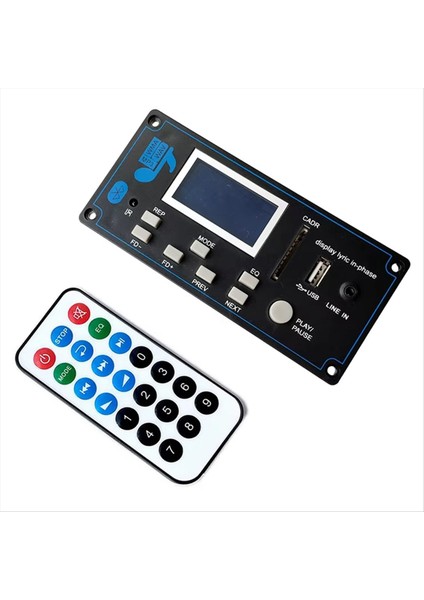 Bluetooth 12V LCD Mp3 Kod Çözücü Kartı Wav Kod Çözme Mp3 Kayıt Çalar Ses Modülü Destek Fm Radio Aux Aux USB Ekran (Yurt Dışından)