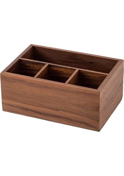 Siyah Ceviz Çok Fonksiyonlu Saklama Kutusu Masif Ahşap Oturma Odası Uzaktan Kumanda Masaüstü Saklama Kutusu Kozmetik Organizatör (Yurt Dışından)