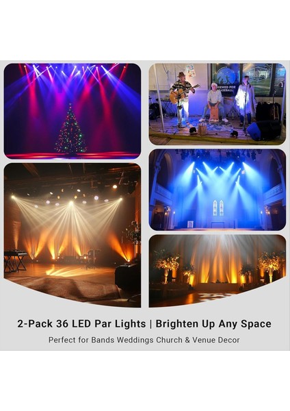 Dj Stage Hafif Kablolu Rgb 36 Düğün Partisi Kulübü Noel Sahne Aydınlatma (2 Paket) Için Dj Uplighting ile LED (Yurt Dışından) indirimleri