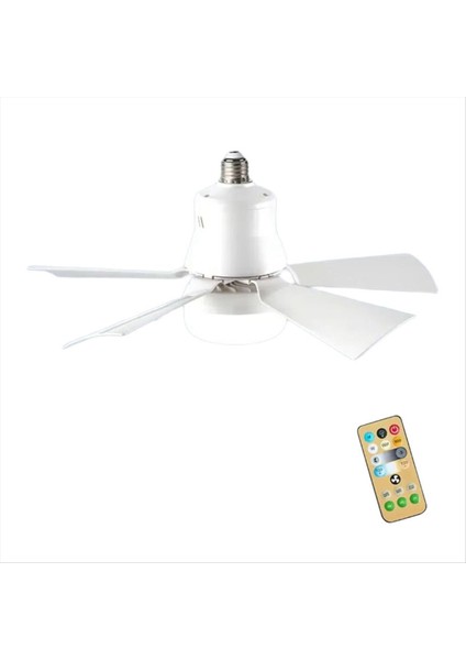 Güçlü Rüzgar LED Sessiz Renk Paleti Lamba Üç Uzaktan Kumanda Işık Fanı Popüler E27 Tavan Fanı Işık Hız Ayarı Beyaz (Yurt Dışından)