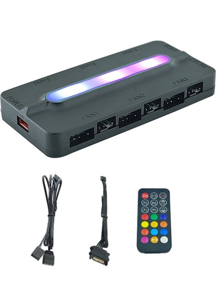 3x 5 V/3pin Argb 4pin Fan Pwm Hub 1to6 Müzik Ritim Sıcaklık Kontrol Cihazı Aura Sync Soğutma Fanı Uzaktan Kumanda Hub (Yurt Dışından) fiyatları