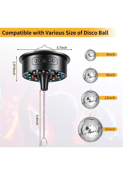 Uzaktan Kumanda ve Disko Işıkları ile Disko Topu Motoru-30 Parlak Rgb Led&#39 Ler Dj Parti Ev Grupları Için Noel Düğün Kamp (Yurt Dışından) fırsatları