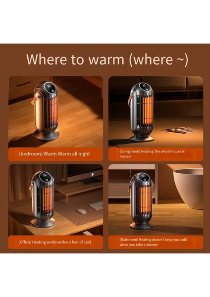 1500W Akıllı Masaüstü Uzay Isıtıcı Güçlü Ptc Seramik Hızlı Isıtma Ev Ofis Yatak Odası Için 4 Isı Ayarları Abd Plug (Yurt Dışından) fırsatları