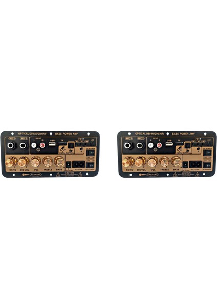 2x Dijital Bluetooth Stereo Amplifikatör Kurulu Subwoofer Çift Mikrofon Karaoke Araba Amplifikatörler Hoparlör Abd Tak (Yurt Dışından)