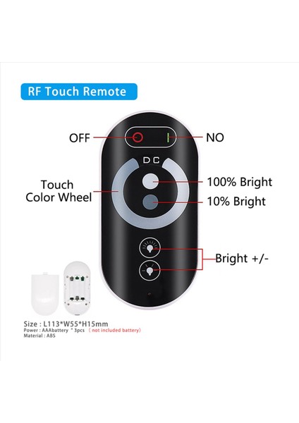 2x 18A LED Tek Renkli Denetleyici Dimmer 12V 24V Tek Renkli Işık Çubuğu Için Rf Kablosuz Dokunmatik Uzaktan Kumanda (Yurt Dışından) fırsatları