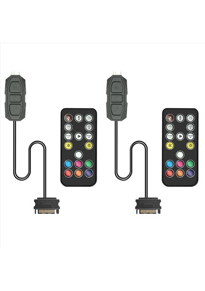 2x Argb Denetleyici 5 V 3pin Sata Güç Kaynağı Rgb Denetleyici 3pın Hub Bilgisayar Cpu Kasa Fanı LED Işık Siyah (Yurt Dışından)