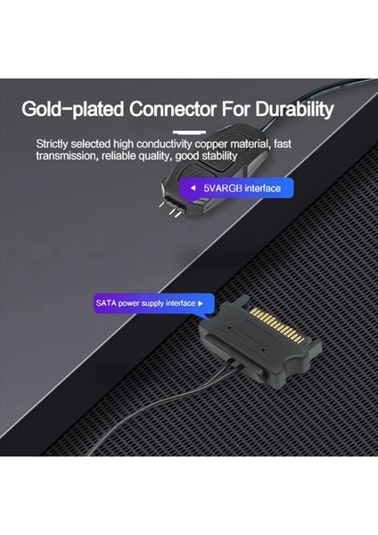 2x Argb Denetleyici 5 V 3pin Sata Güç Kaynağı Rgb Denetleyici 3pın Hub Bilgisayar Cpu Kasa Fanı LED Işık Siyah (Yurt Dışından) fırsatları