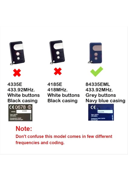 Chamberlain Liftmaster Motorlift 94335E Garaj Kapısı Uzaktan Kumanda Yuvarlanma Kodu Komut Verici 433MHZ (Yurt Dışından) fırsatları