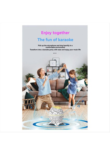 Karaoke Bluetooth Hoparlör Ev Karaoke Mikrofon Açık Kamp Ktv Yatak Odası Atmosfer Işığı Projeksiyon Lambası (Yurt Dışından) fiyatları