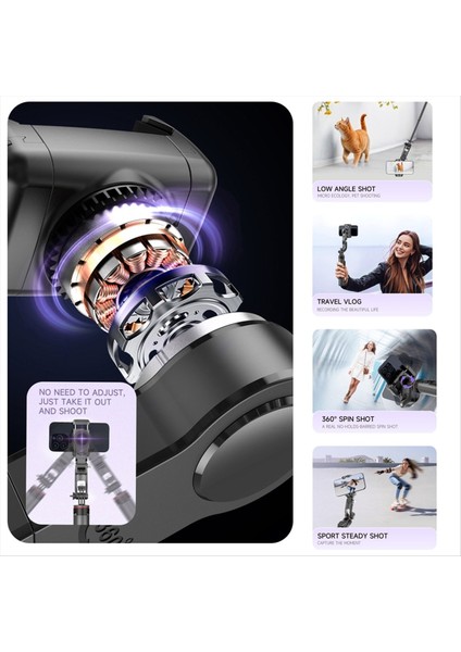 Aı Yüz Takip El Gimbal Sabitleyici 360° Fotoğrafçılık Manyetik Uzaktan Selfie Çubuğu Tripod Akıllı Telefon 1/4ın Vida (Yurt Dışından) fırsatları