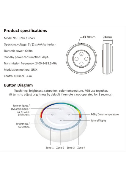 S2W+ 4-Zone 2.4ghz Rainbow Uzaktan Ayarlanabilir Doygunluk Cct/parlaklık Anahtarı Seri Ampul Işık Denetleyicisi Için Rgbcct (Yurt Dışından) indirimleri
