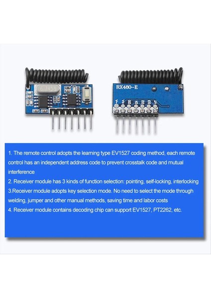 433MHZ Rf Alıcı Öğrenme Kodu Kod Çözücü Modülü 433MHZ Kablosuz 4 Ch Uzaktan Kumanda Için 4 Ch Çıkışı 1527 2262 Kodlama 5 Adet (Yurt Dışından) modelleri