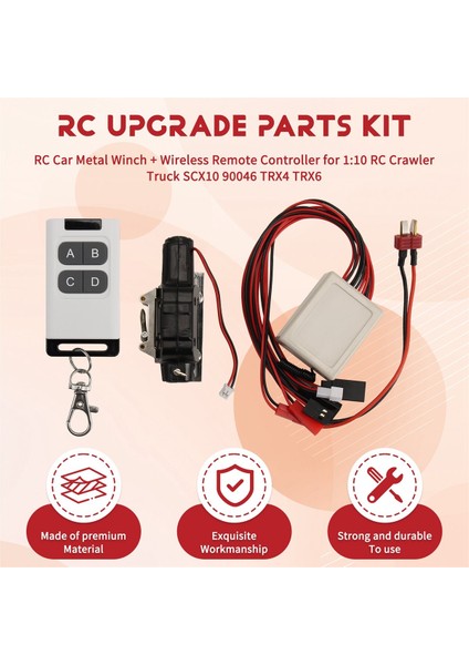 Rc Araba Metal Vinç + Kablosuz Uzaktan Kumanda 1 10 Rc Paletli Kamyon Eksenel SCX10 90046 Trx4 Trx6 Siyah (Yurt Dışından) fırsatları