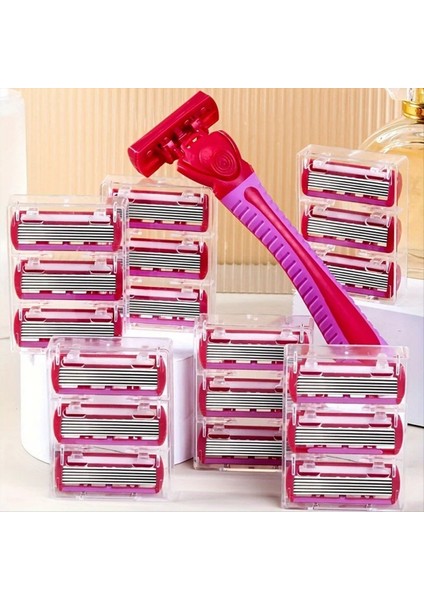 1 Sap + 18 Bıçak/kadın Manuel Jilet 6 Katmanlı Paslanmaz Çelik Sepacılık Tıraş Bıçakları Değiştirilebilir Tıraş Alın (Yurt Dışından) modelleri