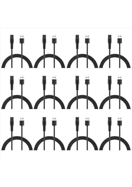 12 Adet 5 V 1A USB Tıraş Makinesi Şarj Kablosu Philips Için QP2724 QP2834 QP1924 MG9520 Elektrikli Tıraş Makinesi Düzeltici Şarj Aleti Kablosu (Yurt Dışından)