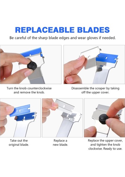 Ocak Boyasını Temizlemek Için 10 Adet Ekstra Yedek Metal ve 10 Adet Plastik Bıçaklı Bıçak Kazıyıcı Aracı (Yurt Dışından) modelleri