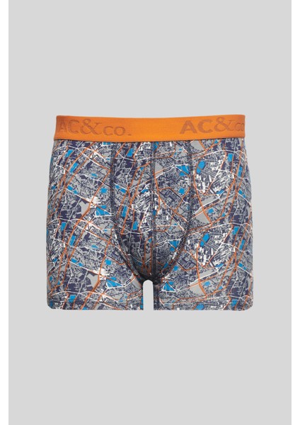 Erkek Sıyah Turuncu 3'lü Pamuklu Esnek Boxer Paketi fırsatları