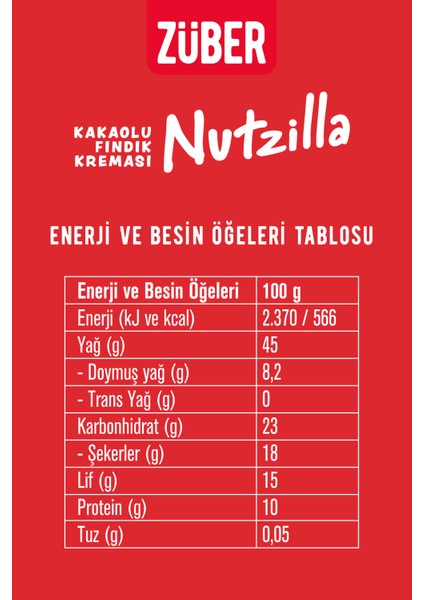 Nutzilla Fındık Kreması Kakaolu 315G x 2 Adet fiyatları