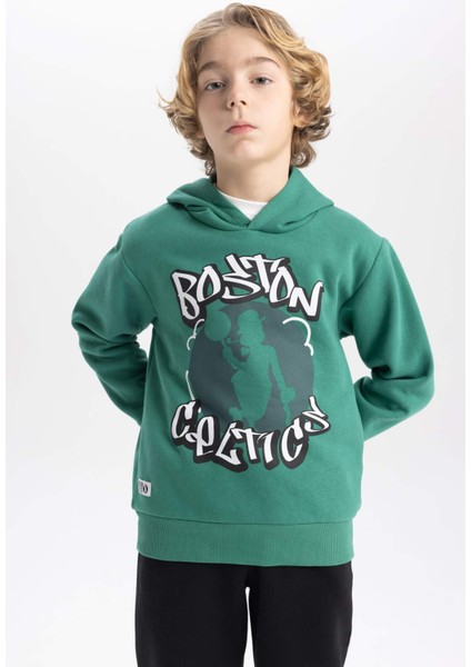 Erkek Çocuk NBA Boston Celtics Kapüşonlu Kalın Sweatshirt B4909A823WN
