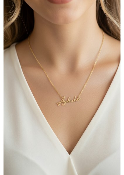 14 Ayar Altın İsimli Kolye modelleri