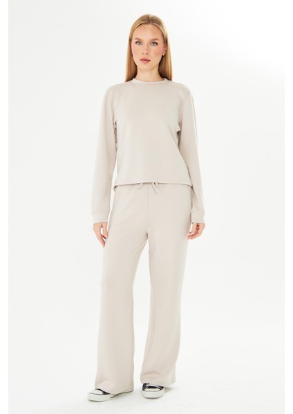 Kadın Modal Kumaş Rahat Kalıp Eşofman Takımı Taş 8509-T