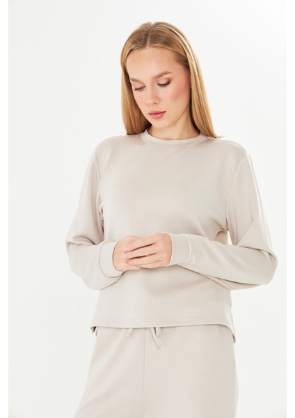 Kadın Modal Kumaş Rahat Kalıp Eşofman Takımı Taş 8509-T