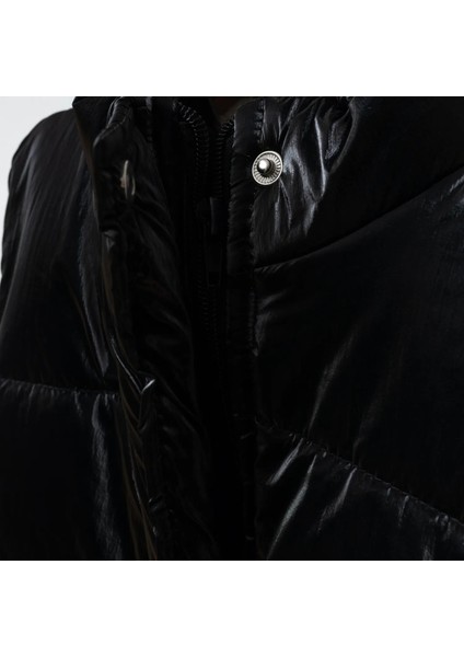 Basic Dik Yaka Kolsuz Şişme Yelek Lila modelleri