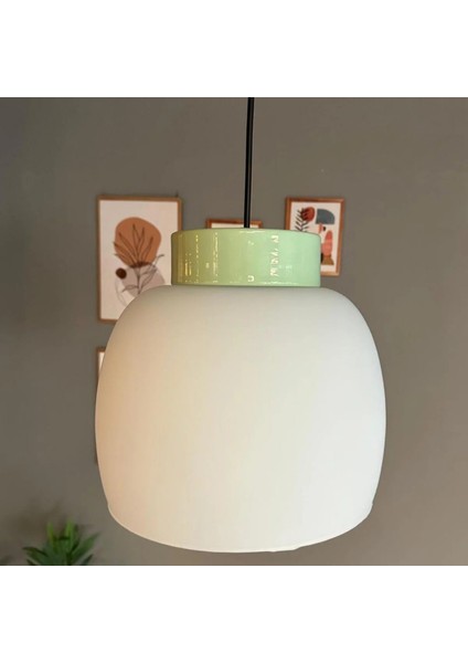 Dijon Beyaz Cam Sarkıt Avize Mint Başlık Salon Mutfak Avizeleri Pastane Modelleri modelleri