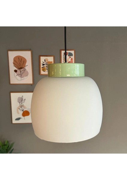 Dijon Beyaz Cam Sarkıt Avize Mint Başlık Salon Mutfak Avizeleri Pastane Modelleri fırsatları