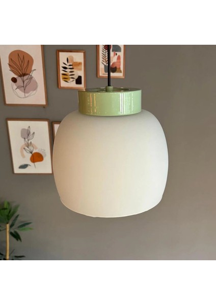 Dijon Beyaz Cam Sarkıt Avize Mint Başlık Salon Mutfak Avizeleri Pastane Modelleri indirimleri