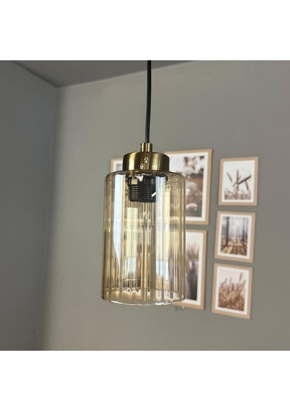 Vetra Cam Bal Rengi Tekli Avize Küçük Plafonyer Başlık Retro Sarkıt Lamba Restoran Salon Aydınlatma fiyatları